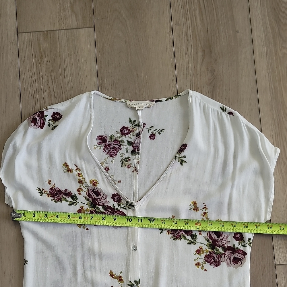 Lovestitch Floral Print Button-Down Midi Slit Dress Beach Cover Up - Picture 9 of 11